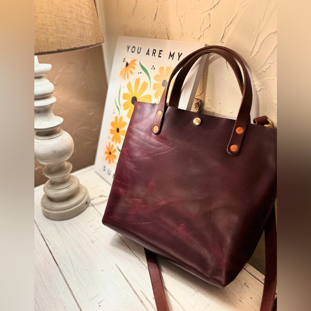 KMM Burgundy Chromexcel Mini Tote